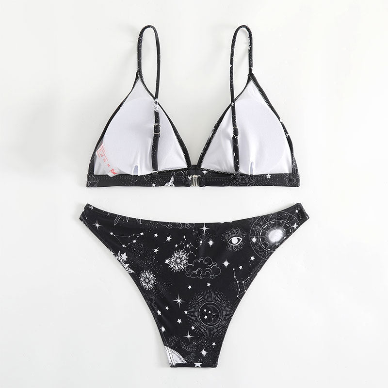 Damen Triangel-Bikini mit verspieltem Sternen-Design EB