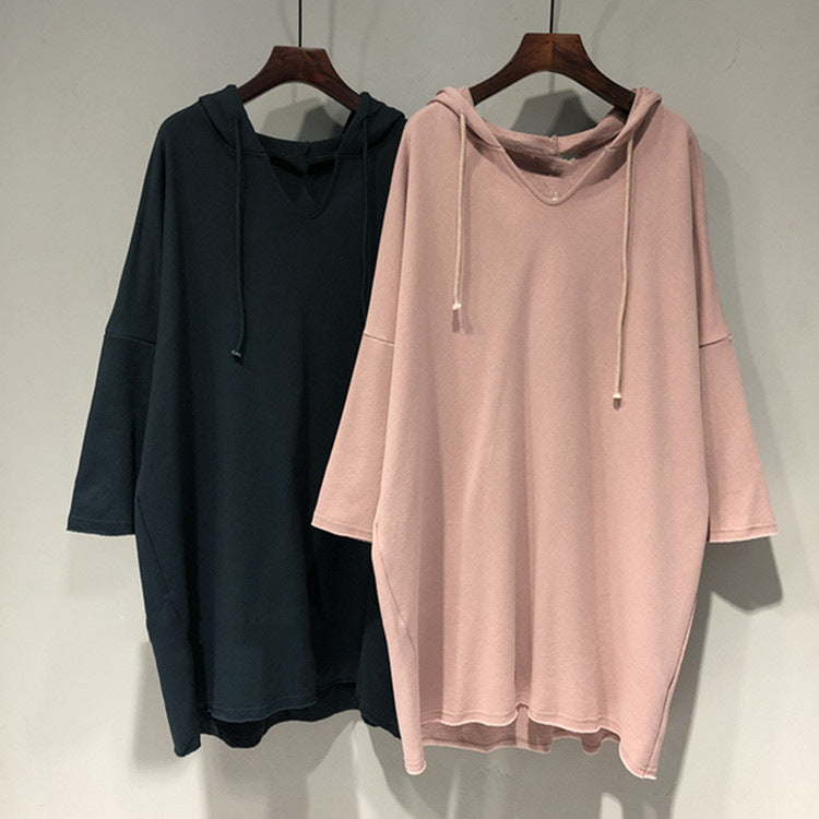 Damen Hoodie-Kleid mit großzügigem Schnitt und Kapuze EB