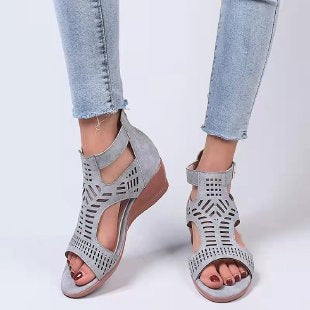 Damen Wedge-Sandalen mit modischem Cut-Out-Design und rutschfester Sohle EB