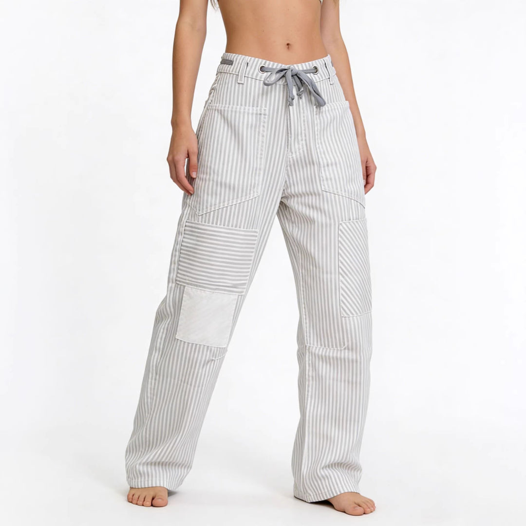 Damen weite Cargo-Hose mit praktischen Taschen und einzigartigem Design EB