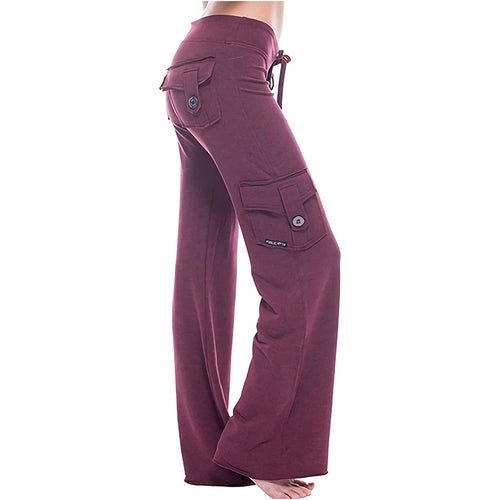 Damen Komfortable Freizeithose mit praktischen Cargotaschen und elastischem Bund EB