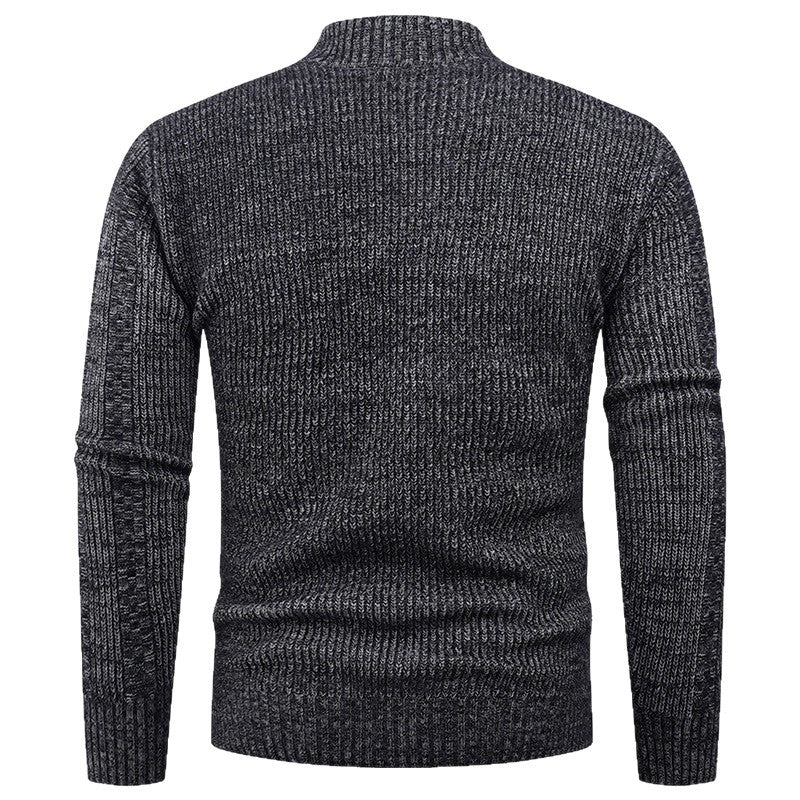 Herren Strickjacke mit strukturierter Oberfläche und hohem Kragen EB