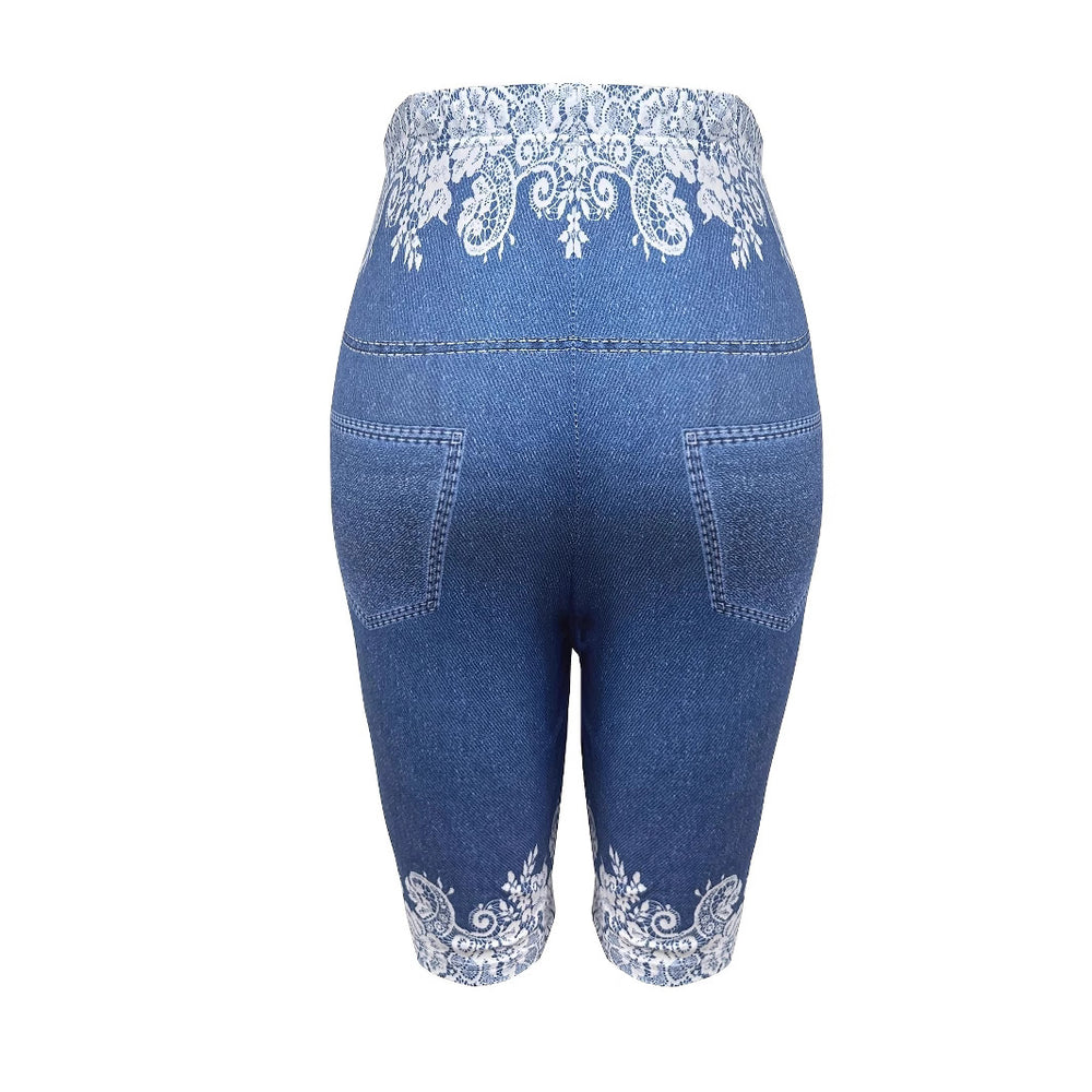 Damen Designer-Shorts mit floralen Spitzen- und Schmetterlingsapplikationen EB
