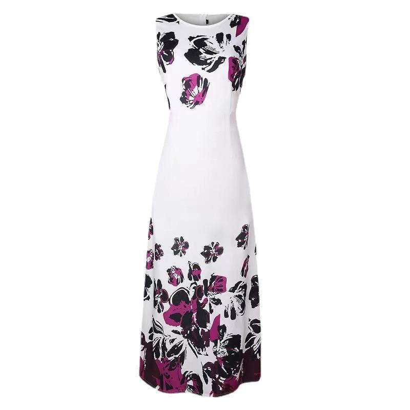 Damen Maxikleid mit Floralem Print und Praktischen Taschen EB