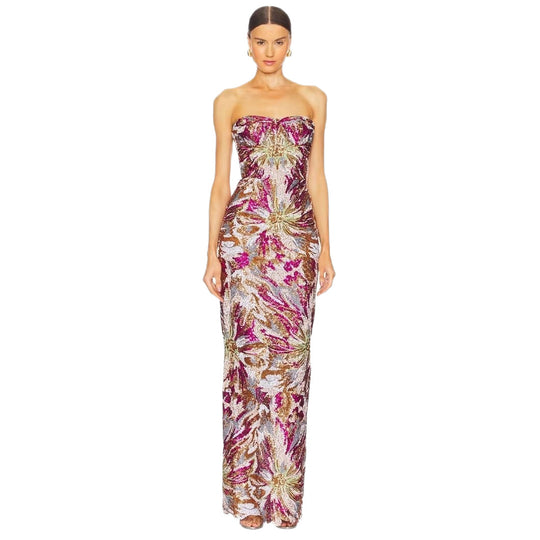 Damen Glamouröses Abendkleid mit schillernden Pailletten und taillierter Silhouette EB
