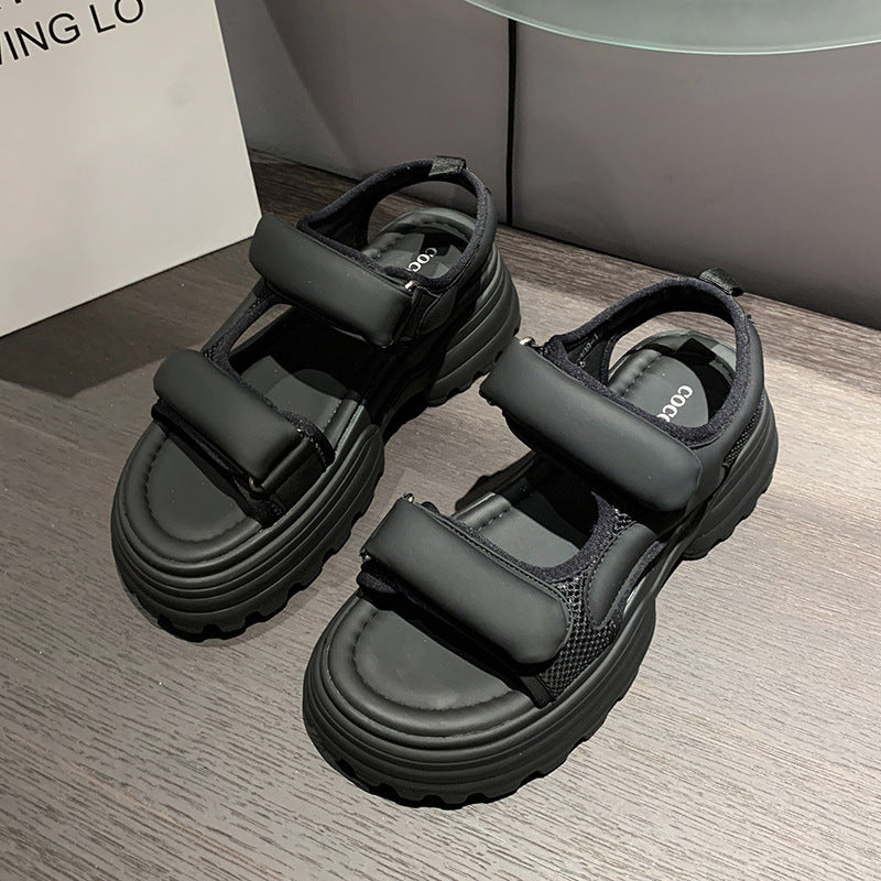 Damen Sportliche Sandalen mit verstellbaren Klettverschlüssen EB