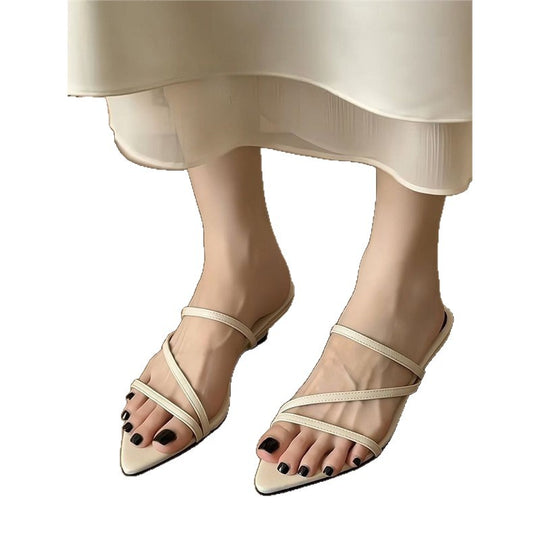 Damen elegante Slingback Sandalen mit feinen Riemen EB