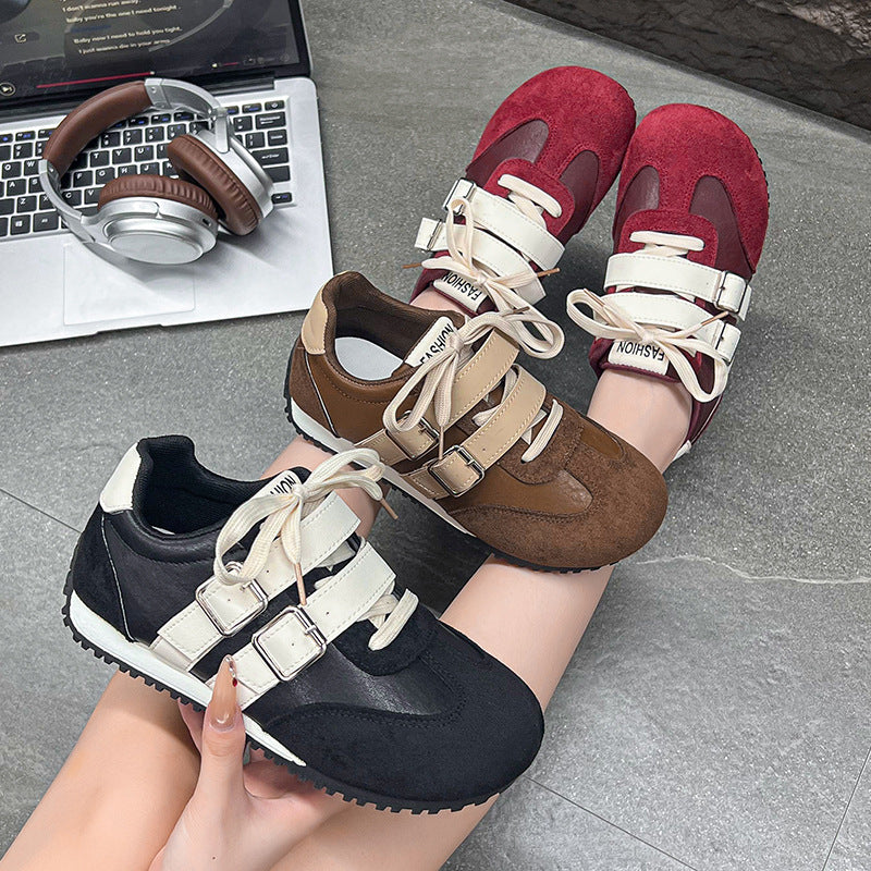 Damen modische Sneakers mit verstellbaren Riemen und komfortabler Sohle EB