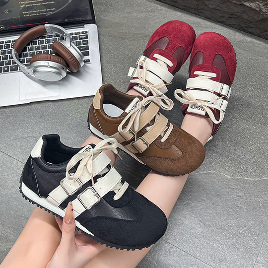 Damen modische Sneakers mit verstellbaren Riemen und komfortabler Sohle EB