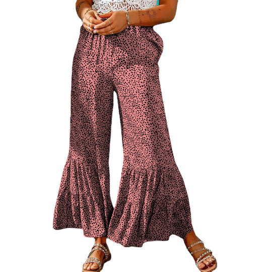 Damen Weite Palazzo-Hose mit voluminösem Saum und elastischem Bund EB