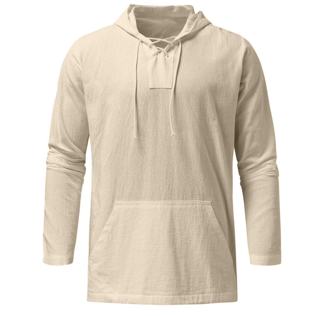 Damen lässiger Langarm-Hoodie mit Kängurutasche und Kapuze EB