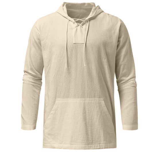 Damen lässiger Langarm-Hoodie mit Kängurutasche und Kapuze EB