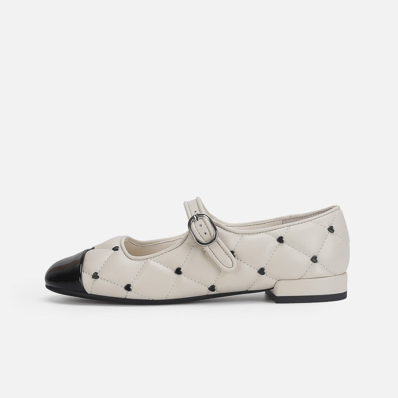 Damen Ballerinas mit elegantem Riemen und luxuriösem Steppdesign EB