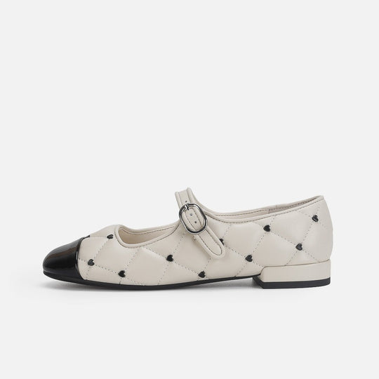 Damen Ballerinas mit elegantem Riemen und luxuriösem Steppdesign EB