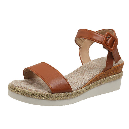 Damen Wedge-Sandalen mit verstellbarem Riemen und rutschfester Sohle EB
