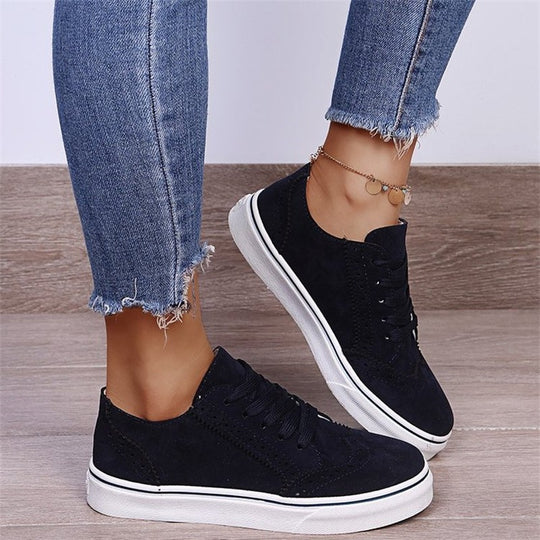 Damen Sportliche Schnürsneaker mit modischem Perforationsdesign EB