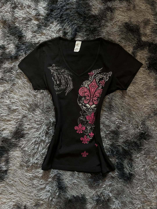 Damen T-Shirt mit einzigartigem floralem Design EB