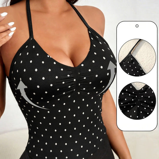 Damen Polka Dots Freizeit-Top EB