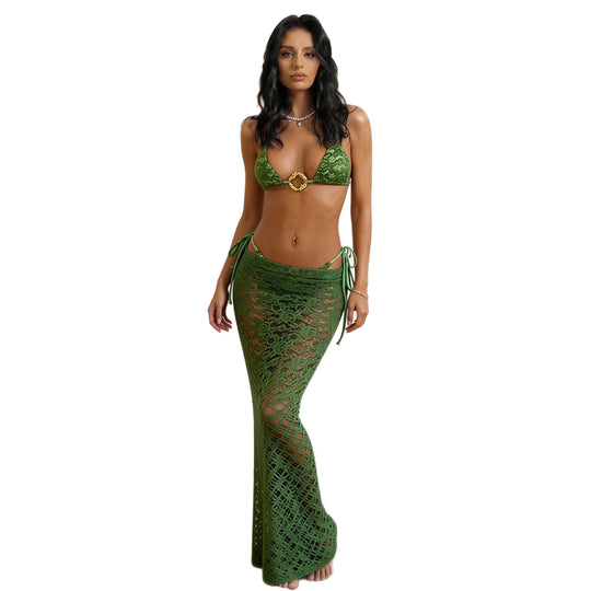 Damen Bikiniset mit transparente Rock-Details EB
