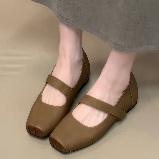 Damen Ballerinas mit verstellbarem Riemen und flexiblem Komfortfußbett EB