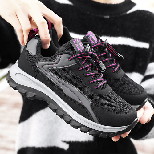 Damen sportliche Laufschuh mit atmungsaktivem Obermaterial und elastischen Schnellschnürsystem EB