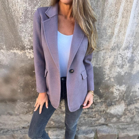 Damen elegante Wolljacke mit schmalem Schnitt EB