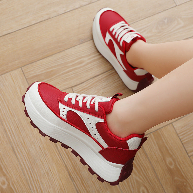 Damen Plattform-Sneaker mit modischem Obermaterial und rutschfester Sohle EB