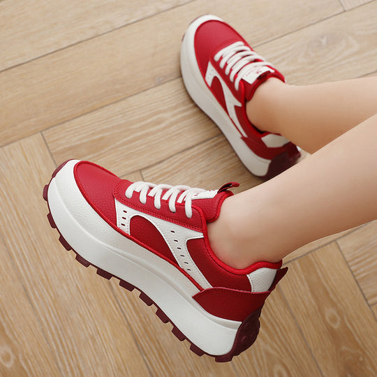 Damen Plattform-Sneaker mit modischem Obermaterial und rutschfester Sohle EB