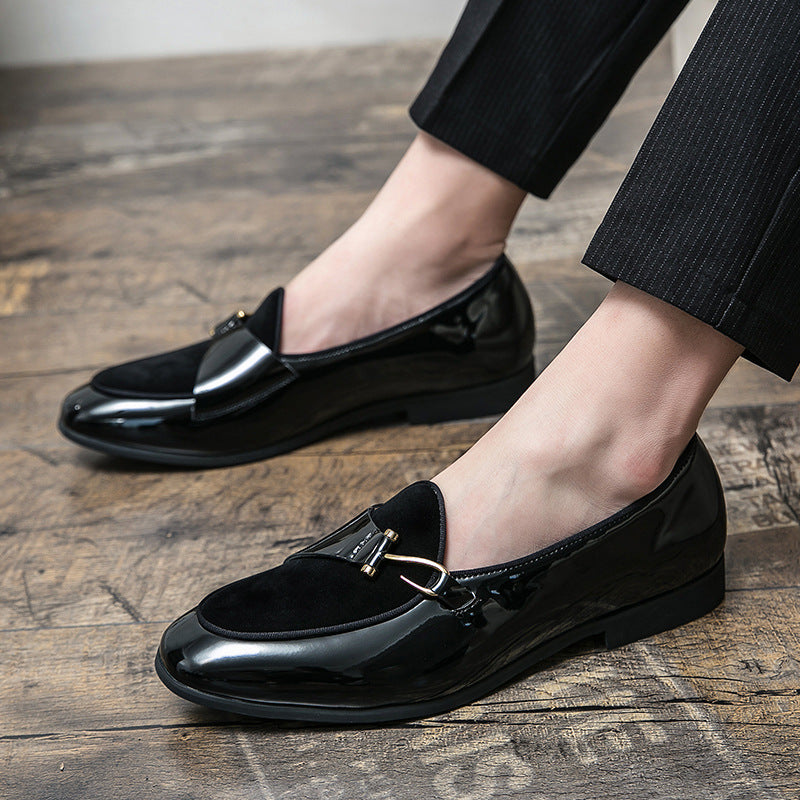 Damen Elegante Mokassins mit luxuriösem Glanz und dekorativem Schnallenverschluss EB