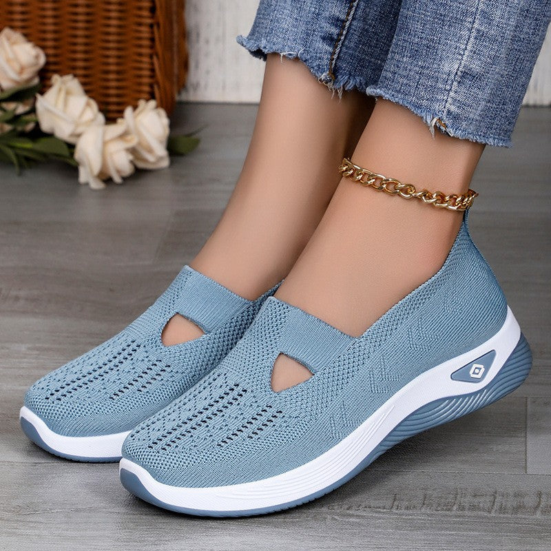 Damen nan leichte atmungsaktive Strickslipper mit Memoryschaum und rutschfester Laufsohle EB