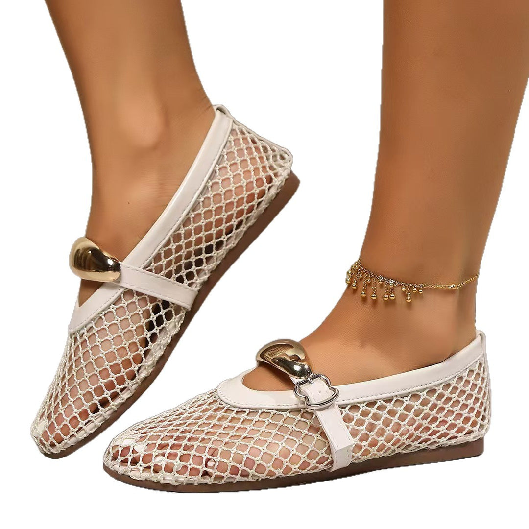 Damen Netzhigh Heels mit glänzendem Verschluss und eleganter Silhouette EB