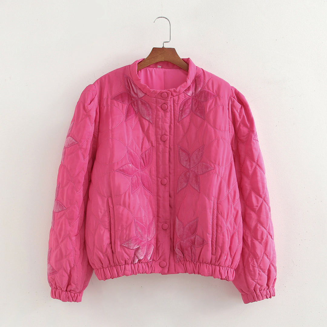 Damen gesteppte Blumenjacke EB