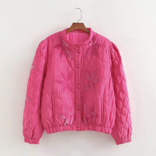Damen gesteppte Blumenjacke EB