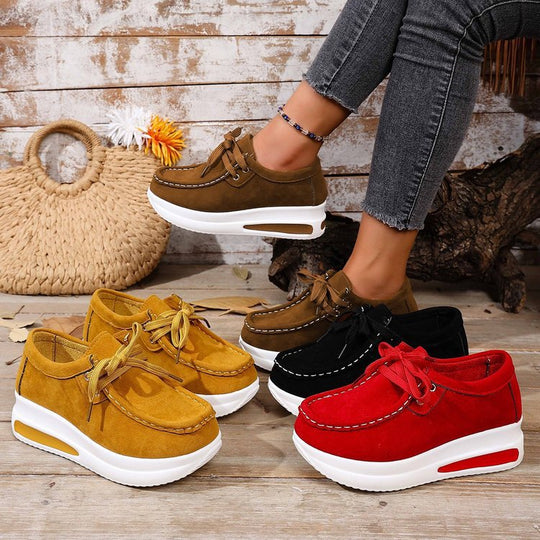 Damen Keil-Sneaker im Mokassin-Stil mit dämpfender Luftkissen-Plateausohle EB