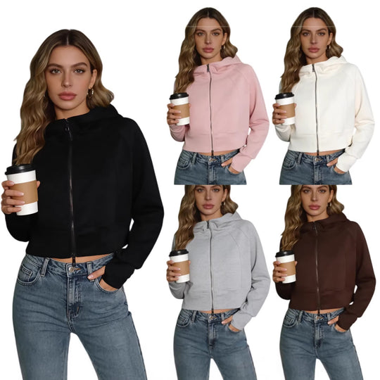 Damen sportliche und modische Jacke mit Kapuze EB