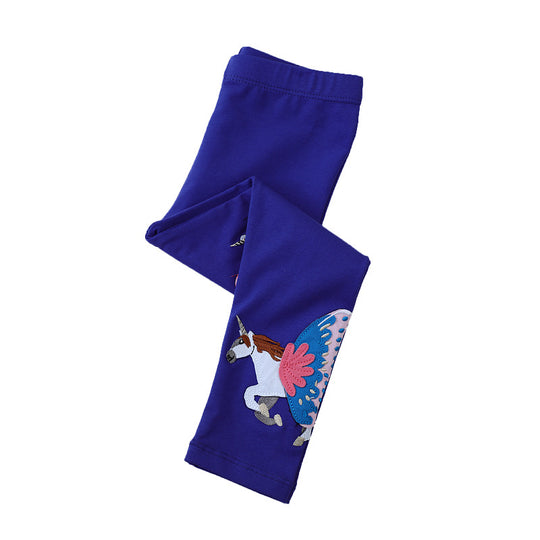 Mädchen Leggings mit zauberhaften Einhorn- und Schmetterlingsapplikationen EB