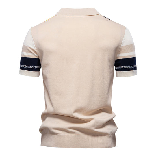Herren Poloshirt mit modernem Streifen-Design und hochwertiger Baumwollmischung EB