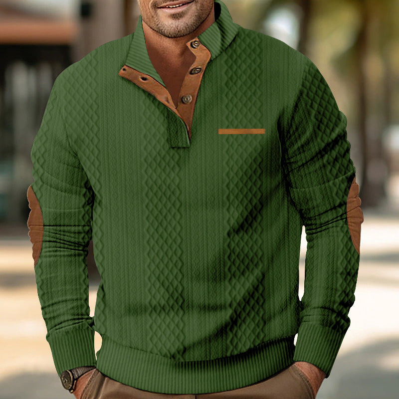 Herren Strickpullover mit modernem Kragen und strukturierter Oberfläche EB