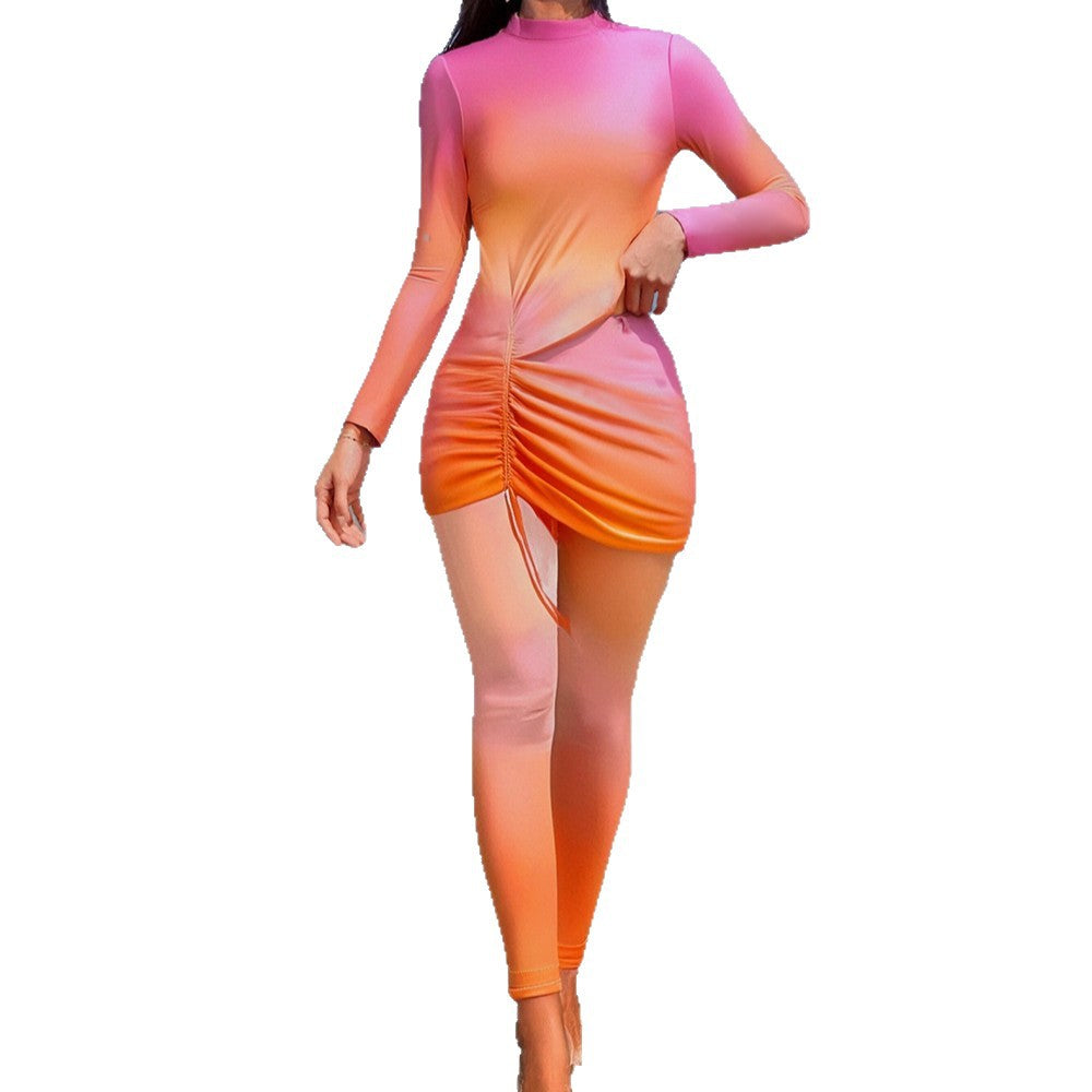 Damen sportlicher Badeanzug mit asymmetrischem Rock EB