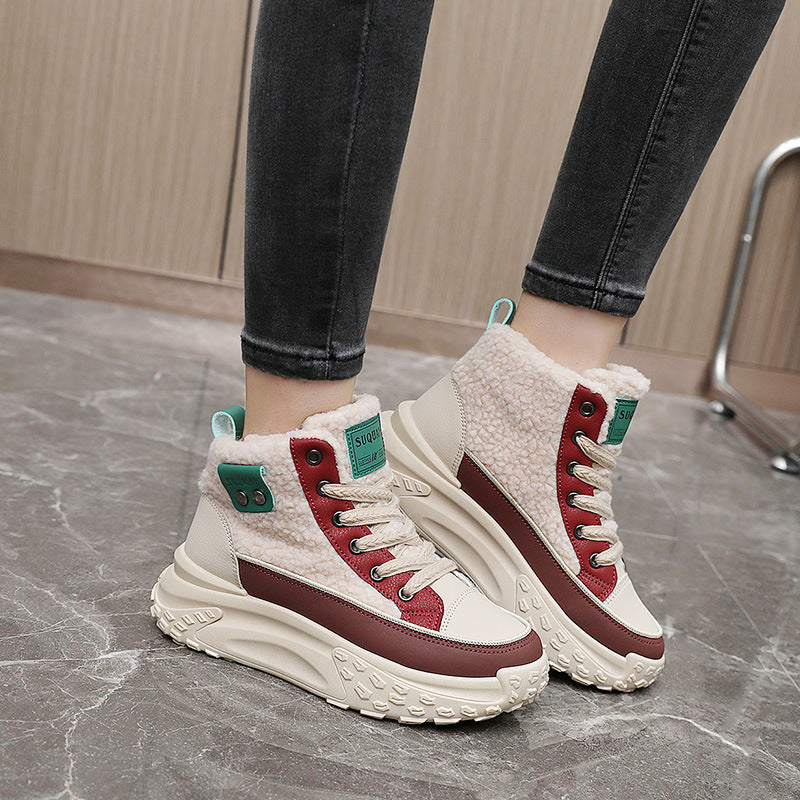Damen Winterliche Sneakers mit kuscheligem Innenfutter und rutschfester Sohle EB