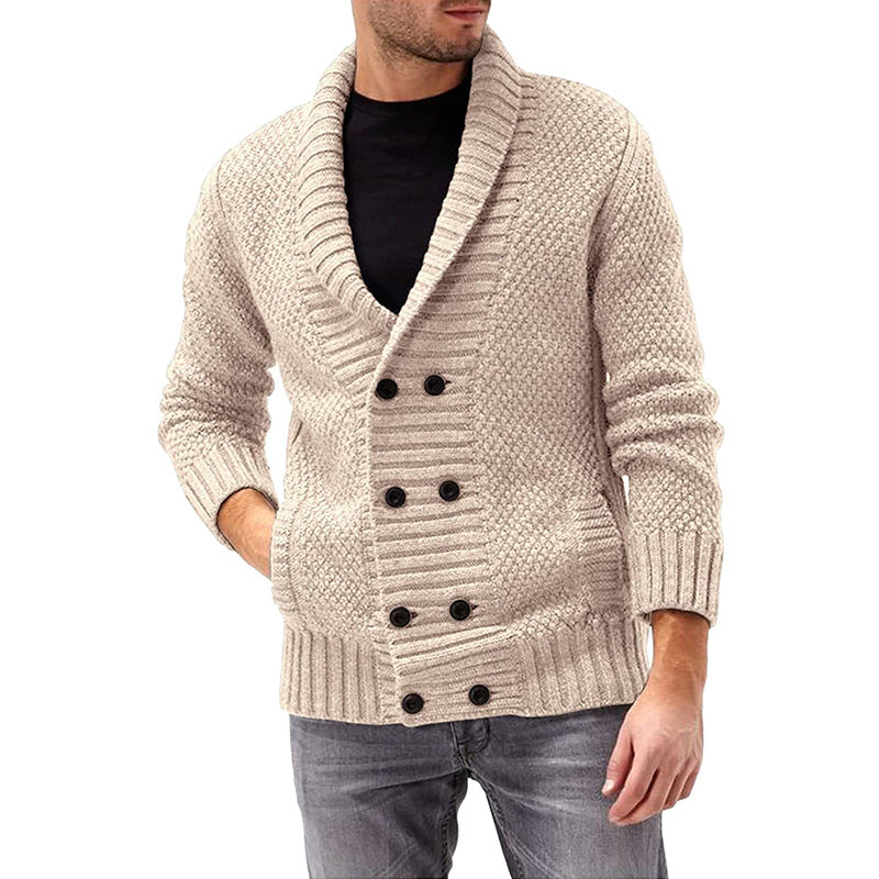 Herren Strickjacke mit doppelter Knopfleiste und modernem Strukturdesign EB