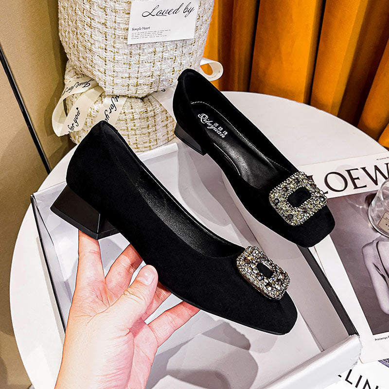 Damen elegante Ballerinas mit funkelndem Schmuck EB