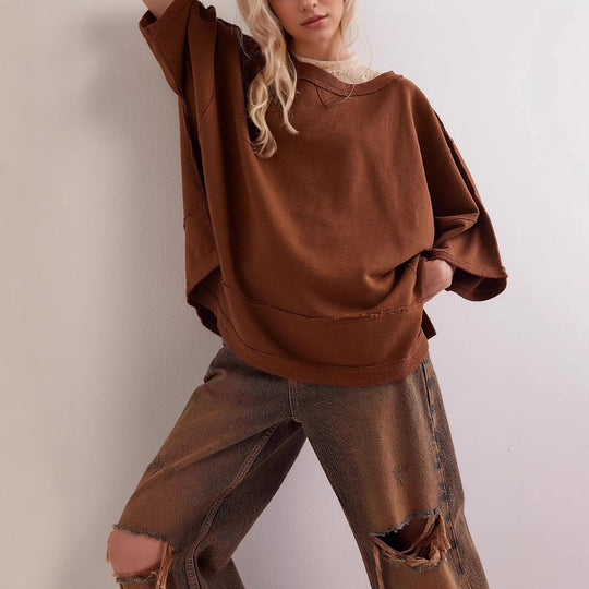 Damen oversized Sweatshirt mit fließendem Schnitt EB