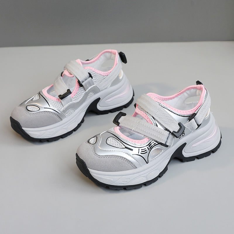 Damen Sportliche Sneakers mit verstellbarem Riemen und atmungsaktiver Obermaterialstruktur EB