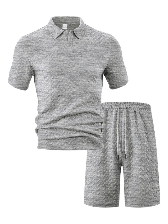 Herren nan strukturiertes Polo-Set aus atmungsaktiver Baumwollmischung EB