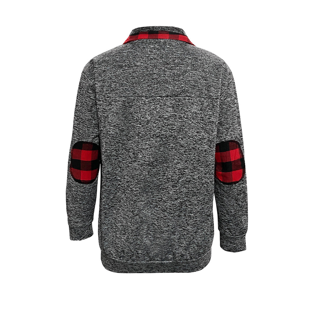 Damen Pullover mit Kragen und kariertem Detail EB