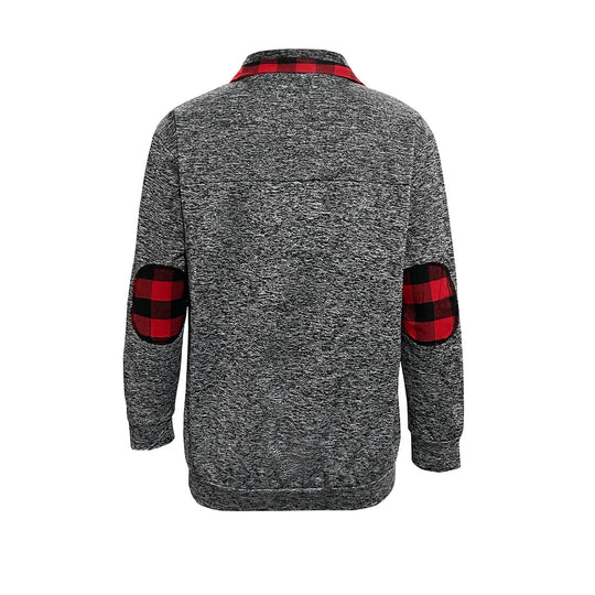 Damen Pullover mit Kragen und kariertem Detail EB