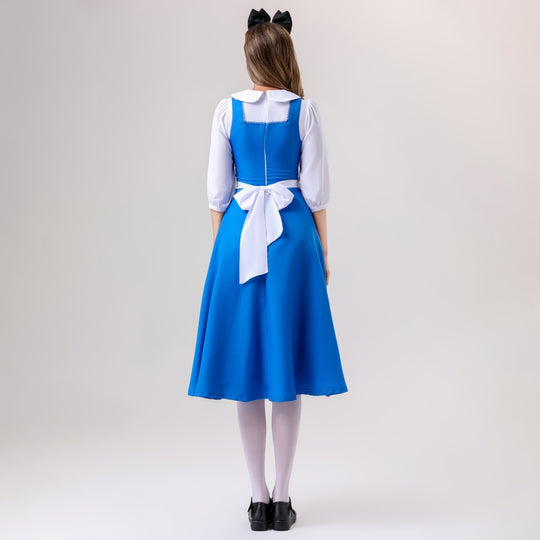 Damen nan vintage Schürzenkleid mit tailliertem Schnitt und Stehkragen EB