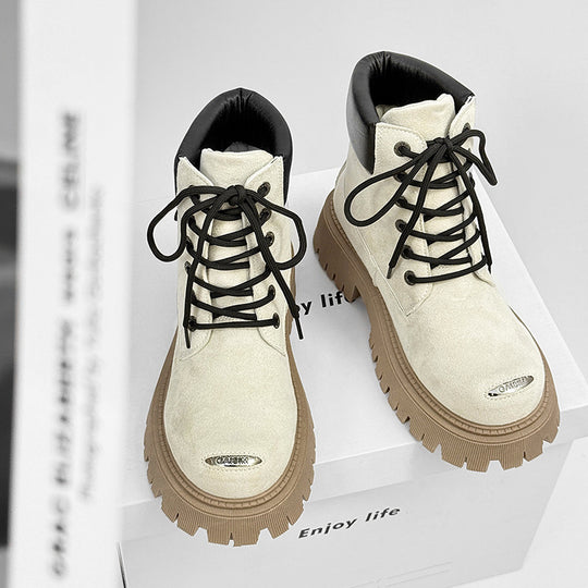 Damen modische Stiefeletten mit trendiger Profilsohle EB