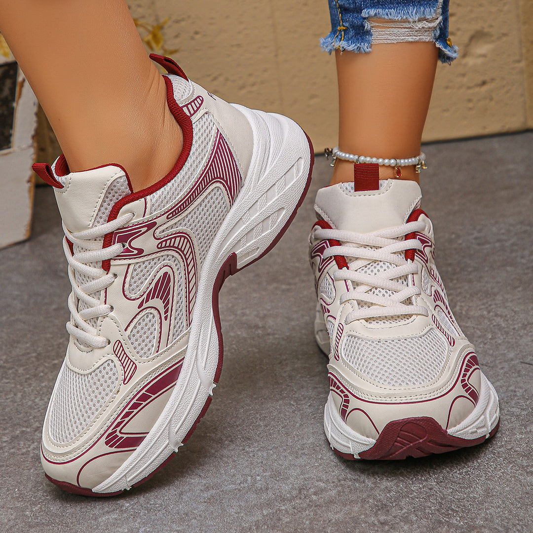 Damen Sportliche Sneakers mit atmungsaktivem Netzdesign und dämpfender Sohle EB